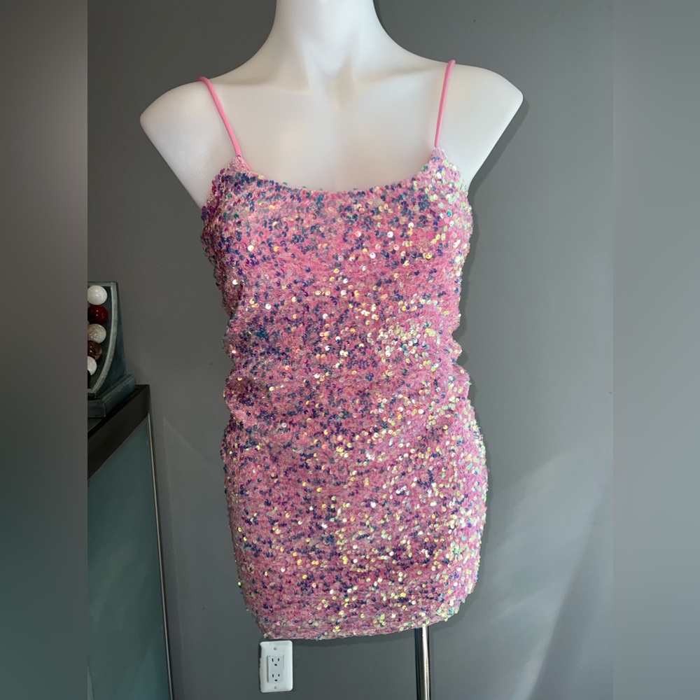 Lucy in the Sky Pink Sequin Mini Dress